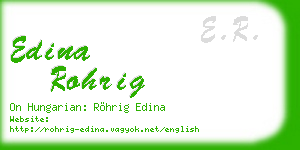 edina rohrig business card